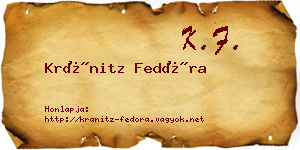 Kránitz Fedóra névjegykártya